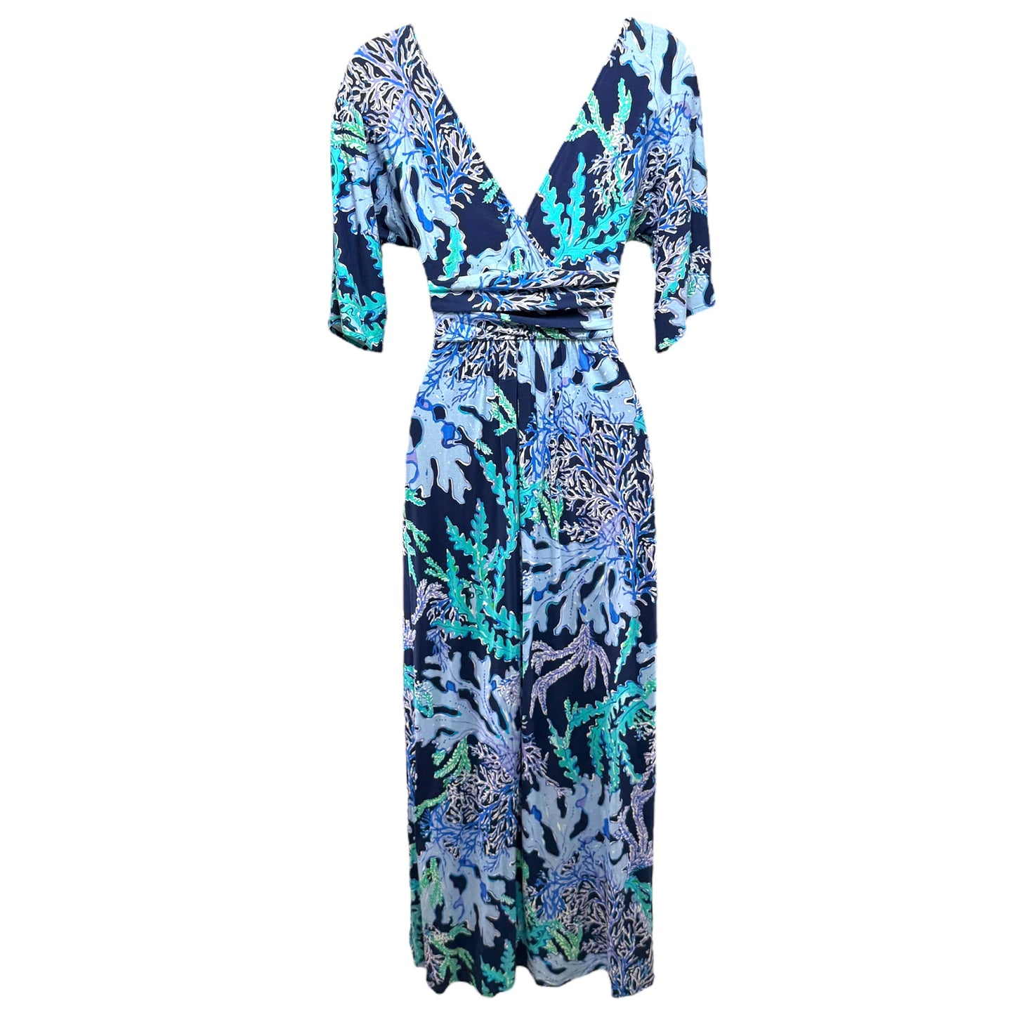 Parigi Maxi Dress Designer By Lilly Pulitzer In Deep Indigo Swish & Sway, Size: XXS