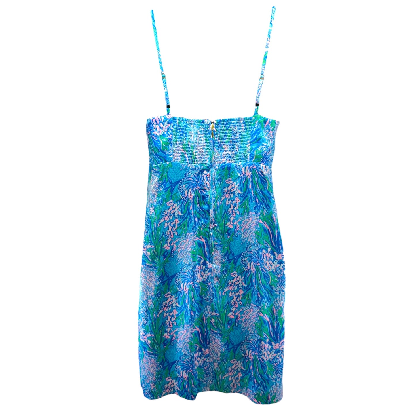 Gillian Satin Slip Dress Designer By Lilly Pulitzer In Las Olas Aqua Strong Current Sea, Size: 0