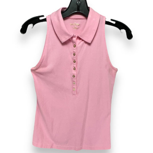 Rema Sleeveless Polo Designer By Lilly Pulitzer In Peony Pink, Size: XS