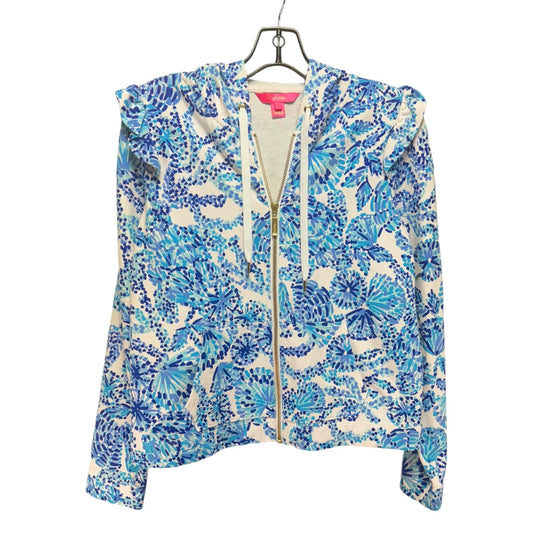 Audrey Zip-Up Designer By Lilly Pulitzer In Turquoise Oasis/ Shell Me You Love Me, Size: XS