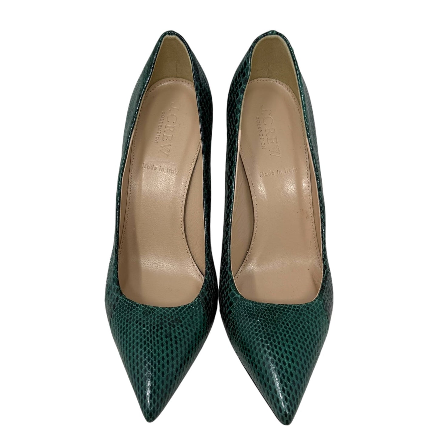 Roxie Snakeskin Stiletto Pumps By J. Crew Collection In Green, Size: 6