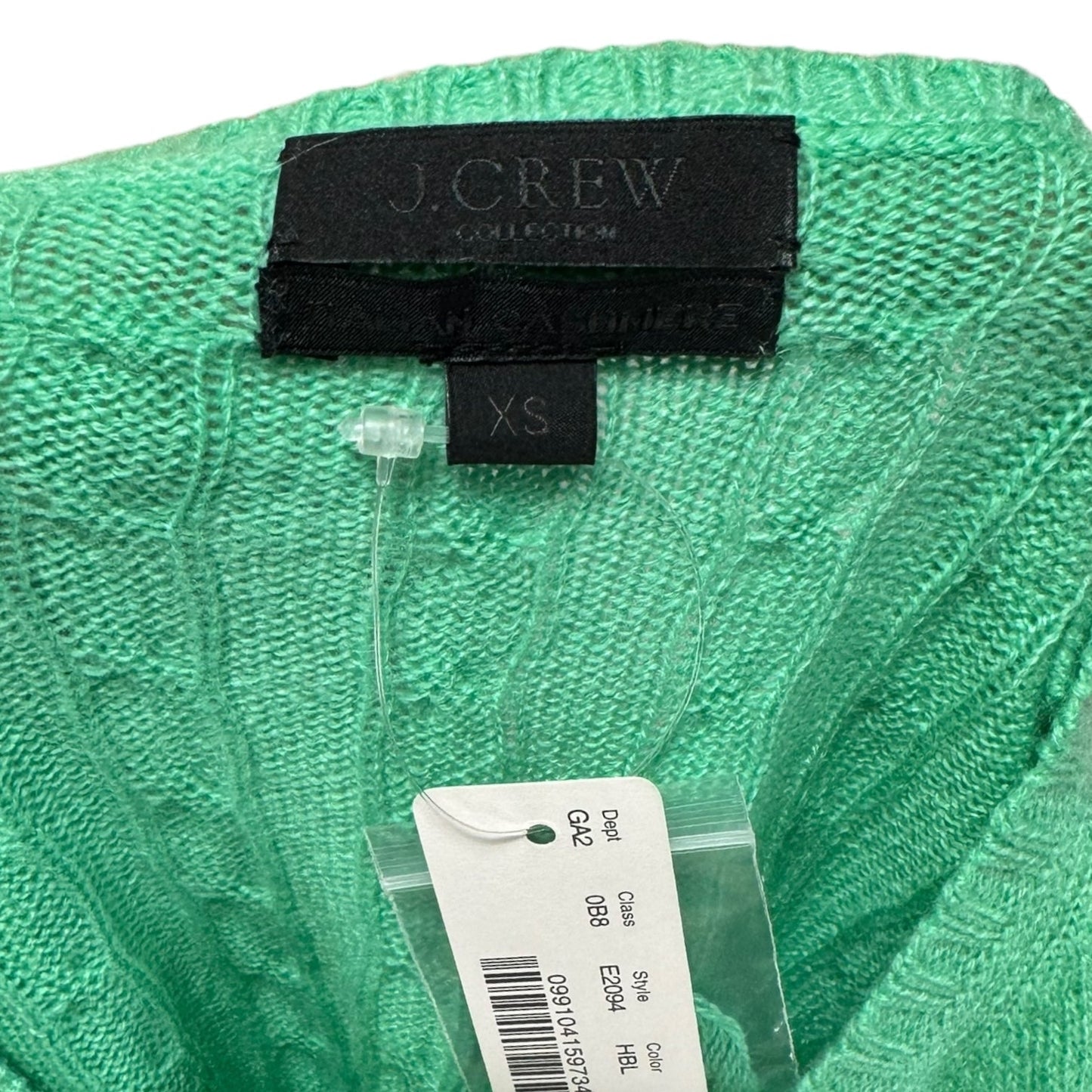 Cashmere Cable Knit Pullover Sweater By J. Crew Collection In Green, Size: XS