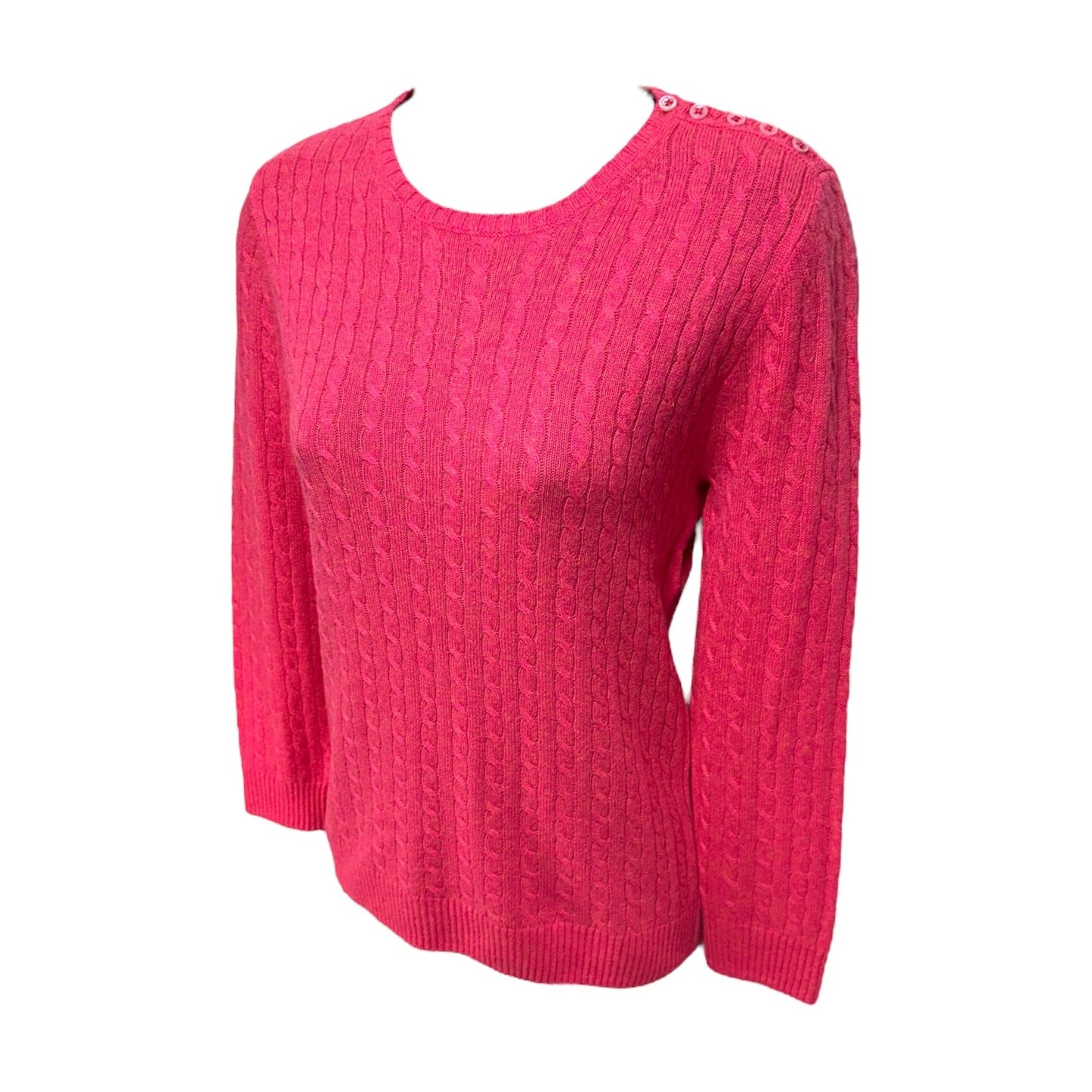 Cashmere Cable Knit Pullover Sweater By J. Crew Collection In Pink, Size: S