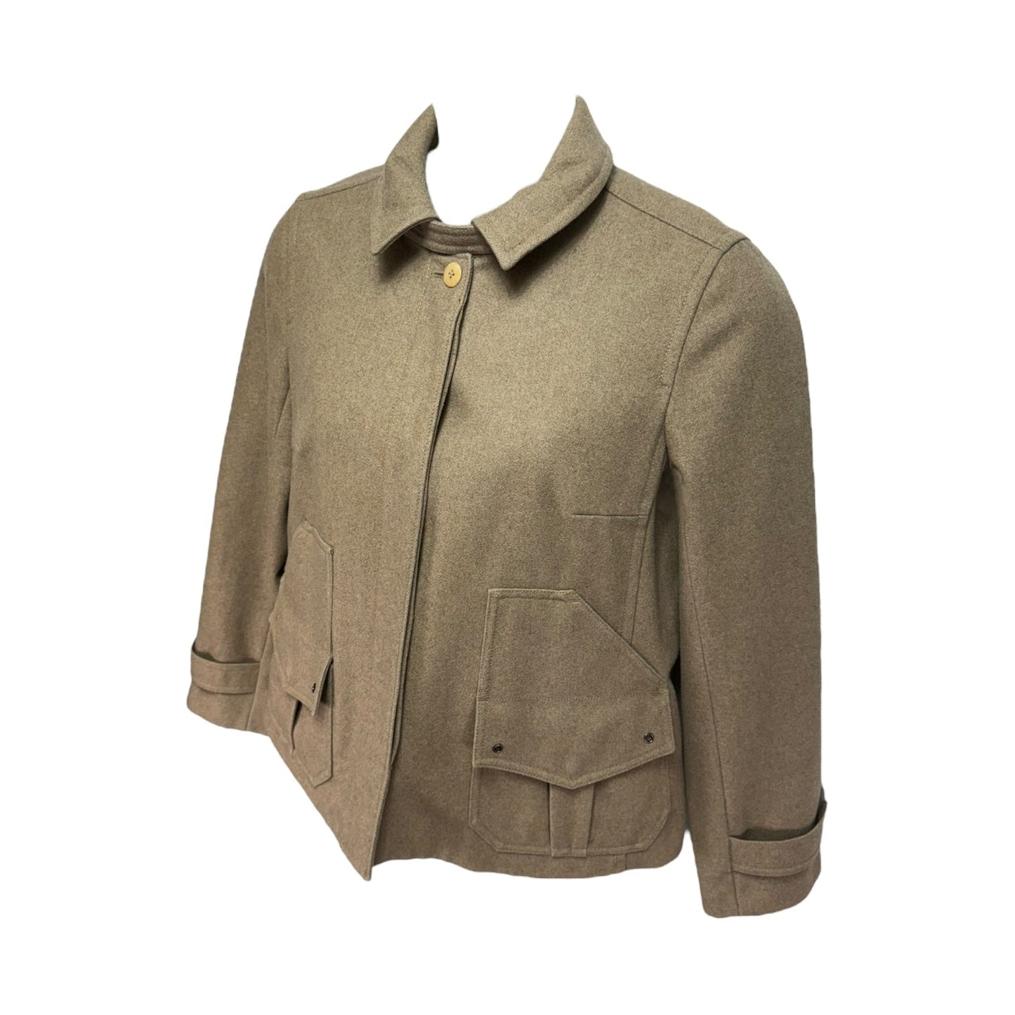 Jacket Wool By J. Crew In Taupe, Size: M