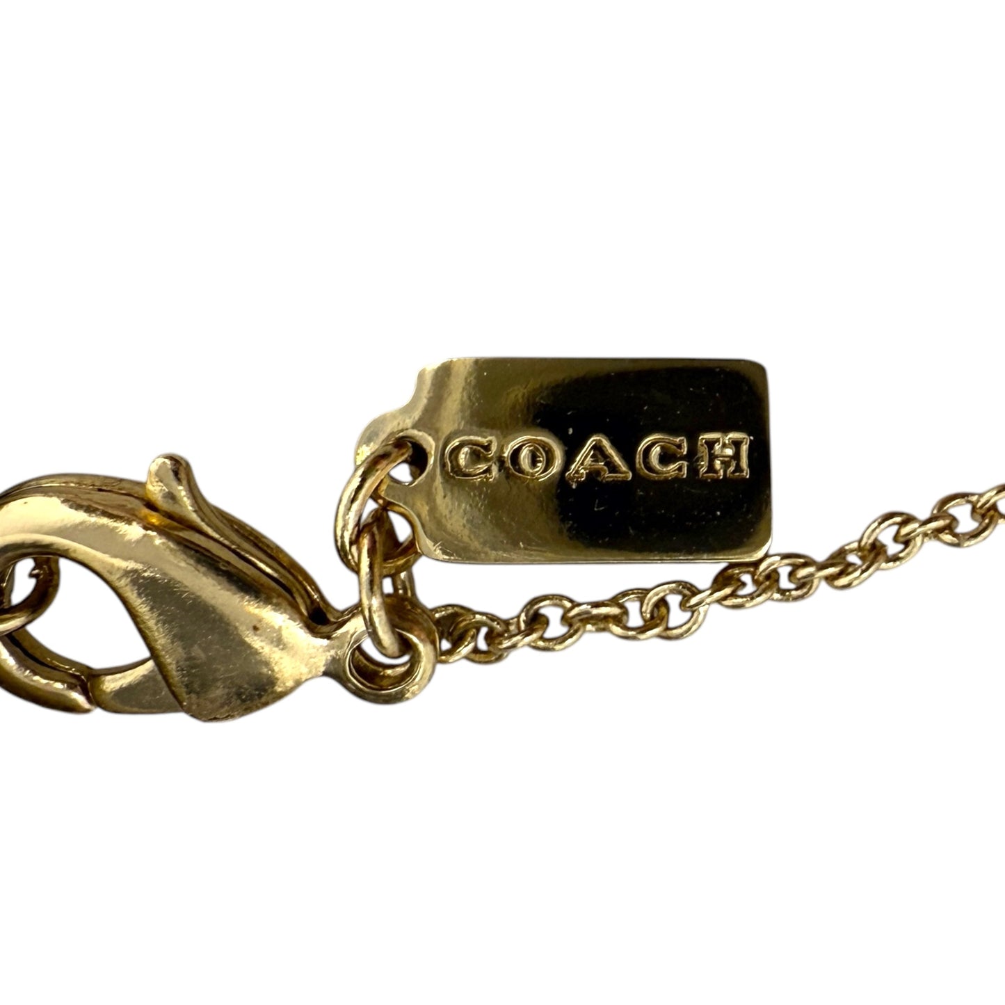 Signature Gold-Tone Pave C-Chain Mini Necklace Designer By Coach