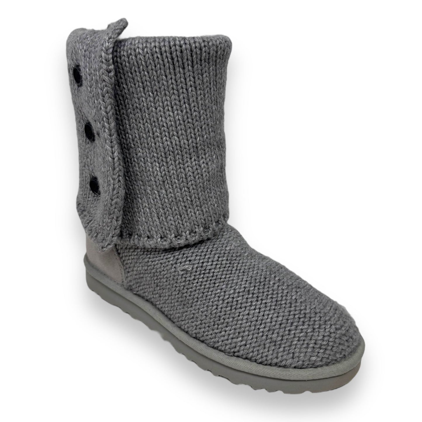 Classic Cardy Boots Designer By Ugg In Grey, Size: 8