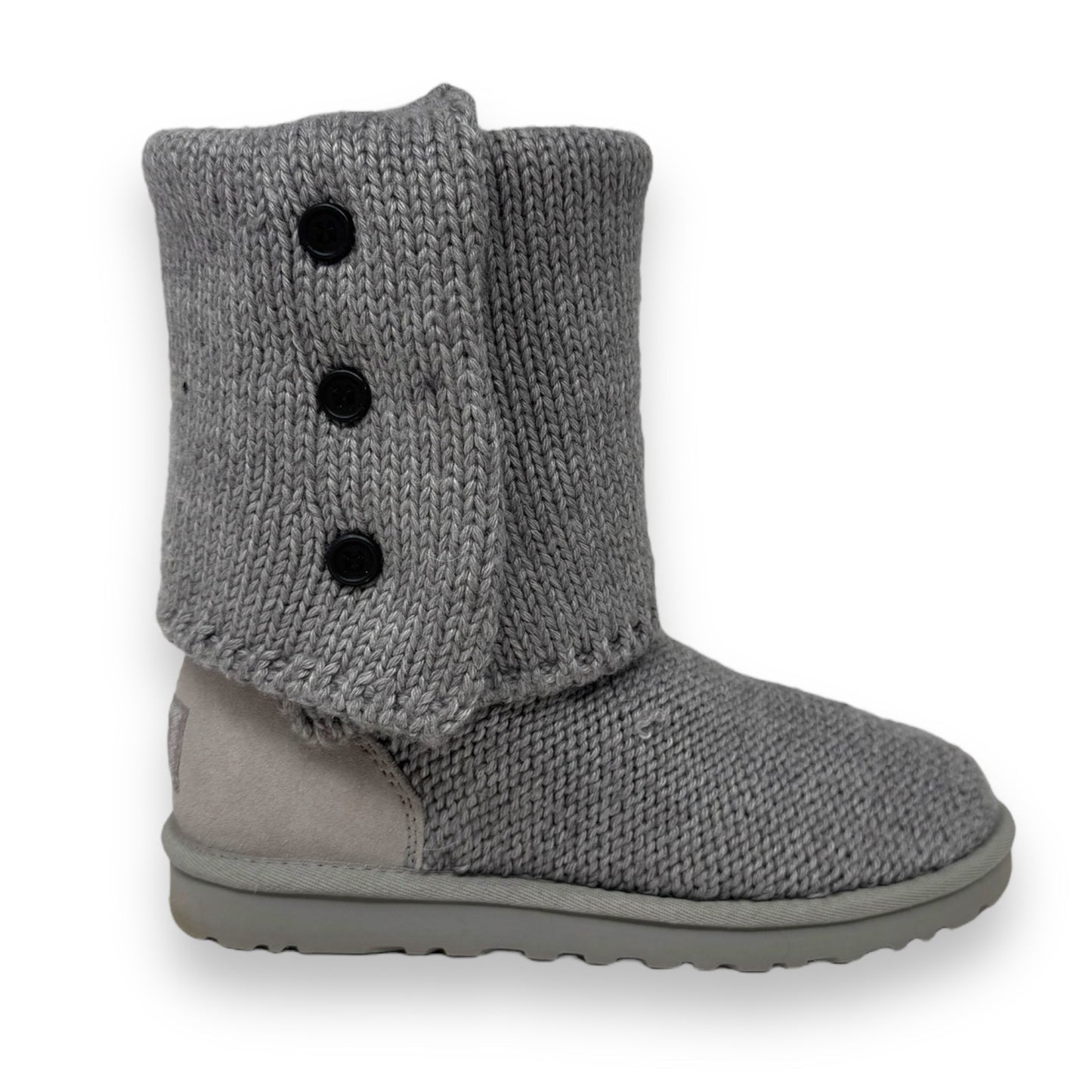 Classic Cardy Boots Designer By Ugg In Grey, Size: 8