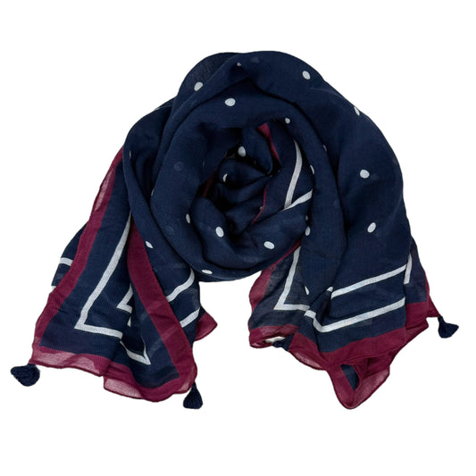 Printed Square Scarf With Corner Tassels By Unbranded