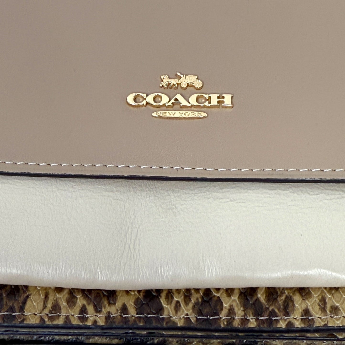 Klare Crossbody Designer By Coach In Colorblock Snakeskin, Size: Medium