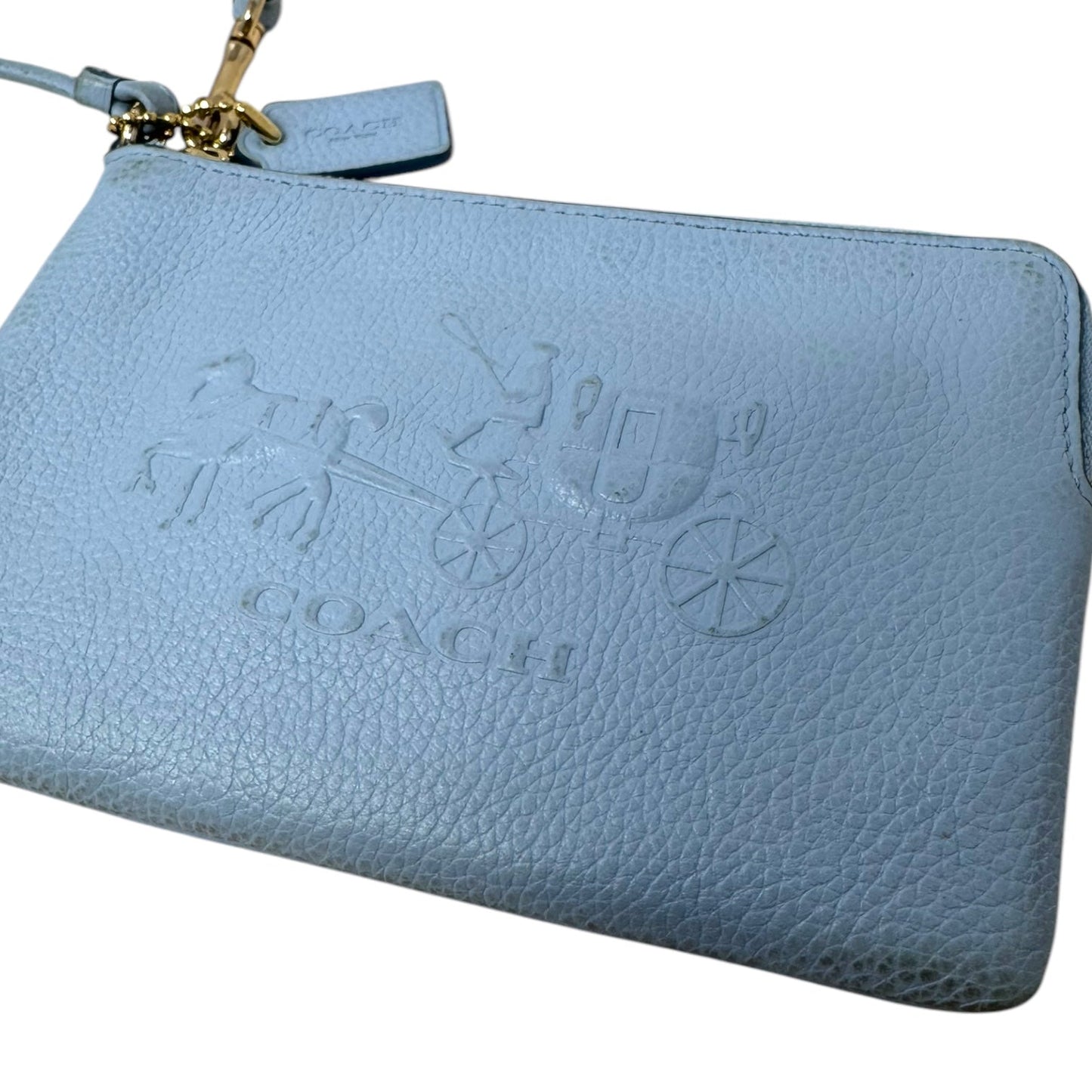 Stagecoach Embossed Wristlet Designer By Coach, Size: Small