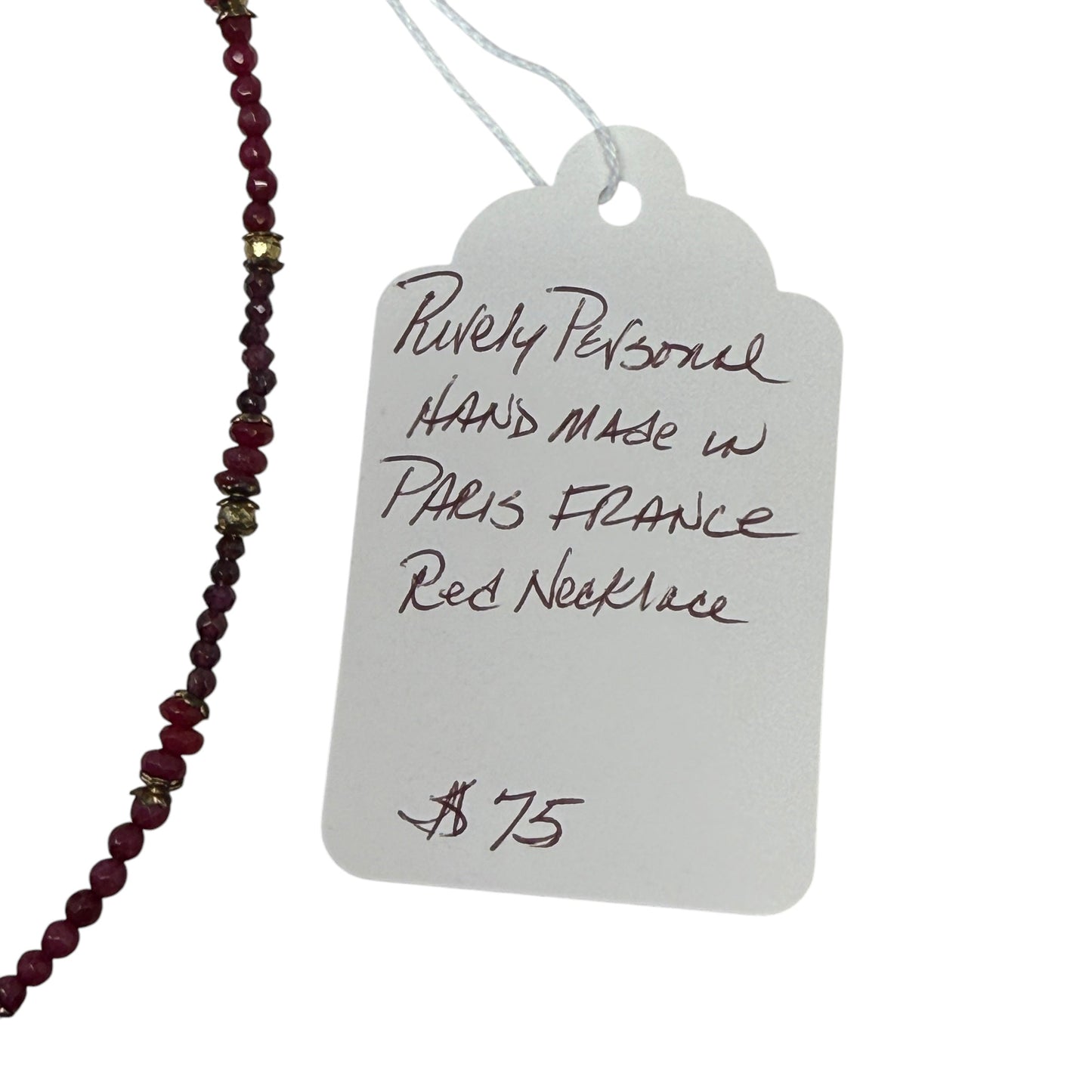 Handmade In France Red Stone Beaded Necklace By Purely Personal