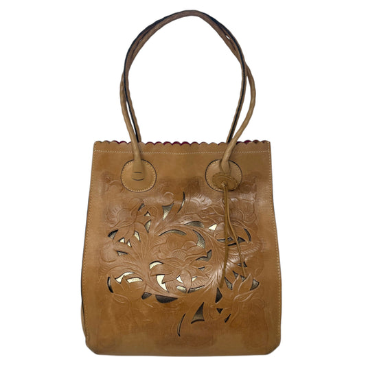 Cavo Tote Designer By Patricia Nash In Burnished Tooled Leather, Size: Large