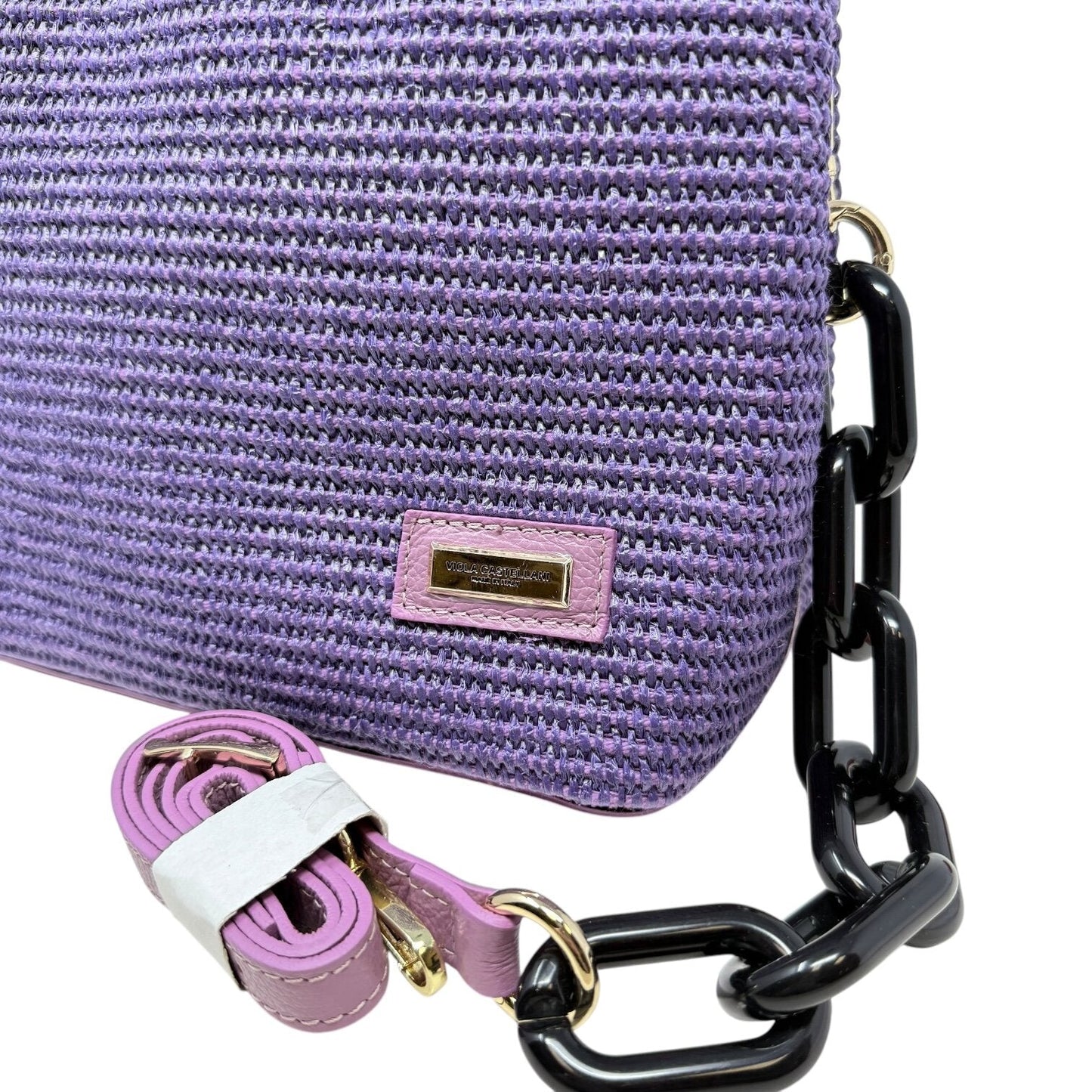 Made In Italy Leather Trim Woven Tote By Viola Casstellani Size: Medium