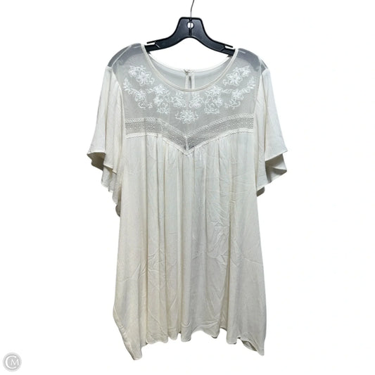 Crinkle Gauze Lace Blouse By Torrid In Cream, Size: 5