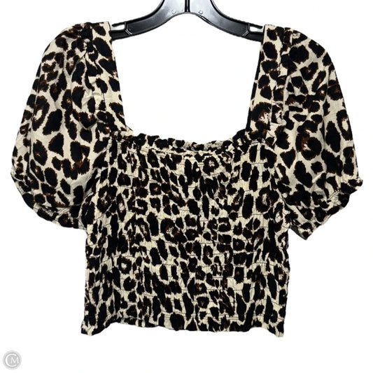 Top Short Sleeve By Monteau In Animal Print, Size: L