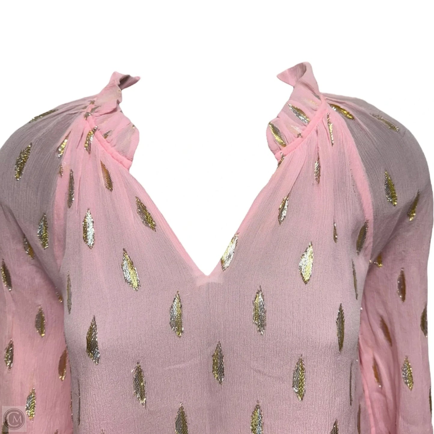 Savanna Top Designer By Lilly Pulitzer In Pink Tropics Tint Diamond Metallic Clip, Size: XS