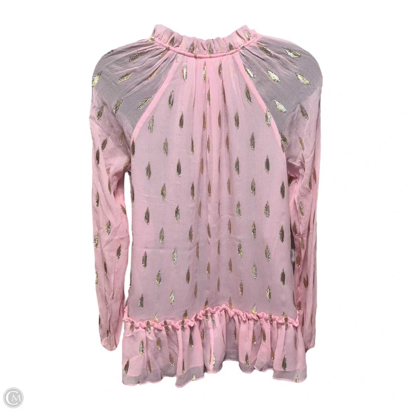 Savanna Top Designer By Lilly Pulitzer In Pink Tropics Tint Diamond Metallic Clip, Size: XS