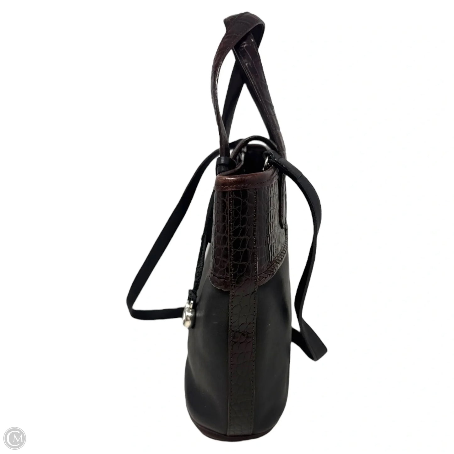 Slim Leather Bucket Handbag Designer By Brighton, Size: Medium