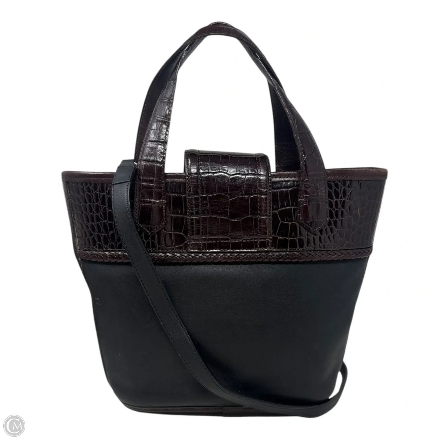 Slim Leather Bucket Handbag Designer By Brighton, Size: Medium