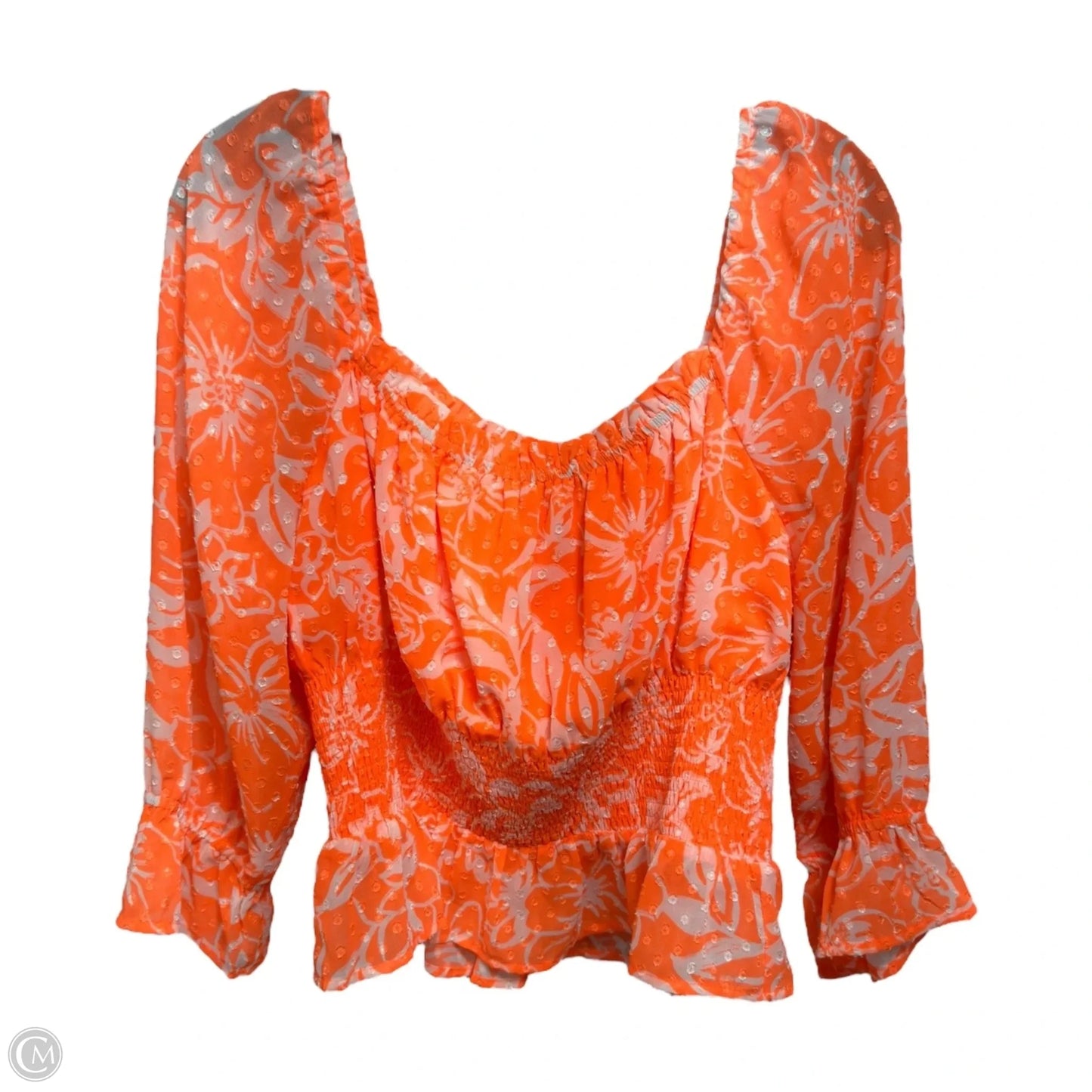 Top Long Sleeve By Skies Are Blue In Orange, Size: L