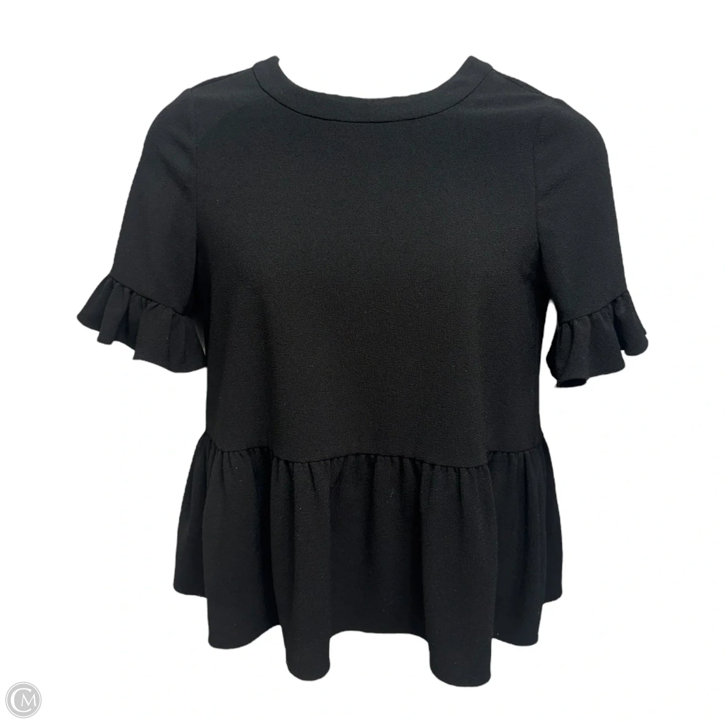 Linda Peplum Top Designer By Kate Spade In Black, Size: M