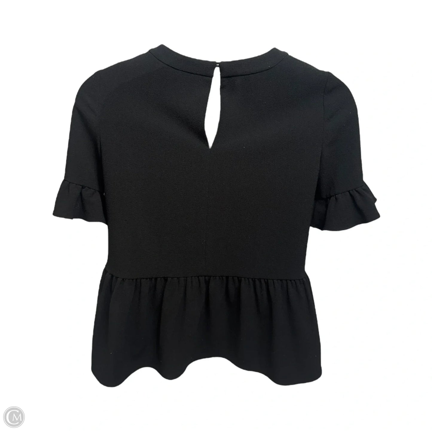 Linda Peplum Top Designer By Kate Spade In Black, Size: M