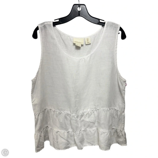 Linen Top Sleeveless By Cynthia Rowley In White, Size: M