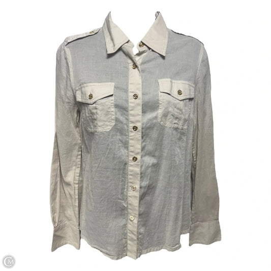 Thin Cotton Top Long Sleeve Designer By Tory Burch In Cream, Size: 4