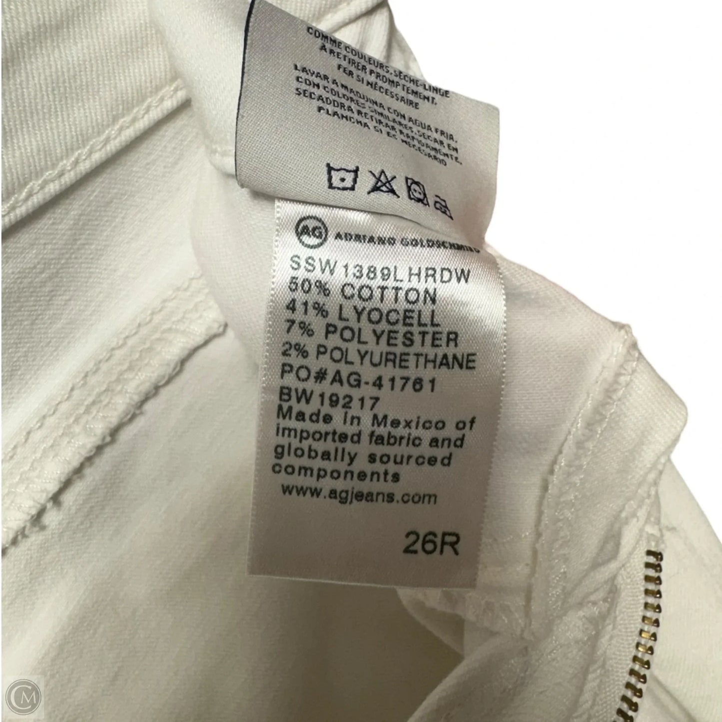 The Legging Super Skinny Ankle Jeans By Adriano Goldschmied In White, Size: 2/26 R