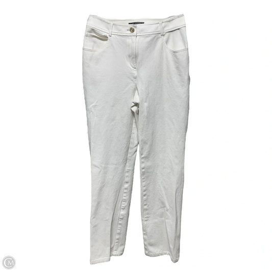 Denim Stretch Pants Designer By St John Caviar In Eggshell, Size: 2