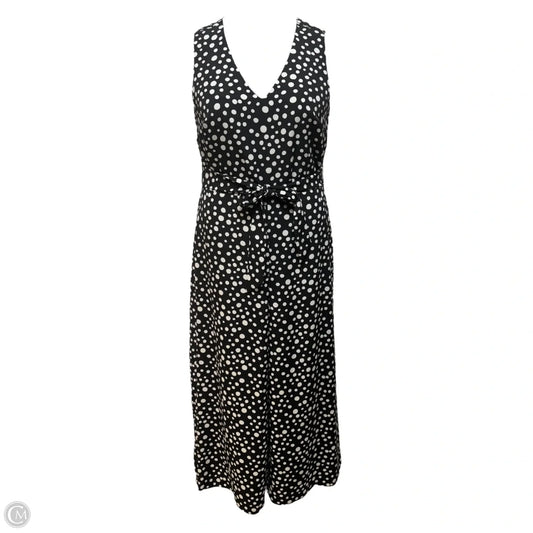 Cropped Wide Leg Jumpsuit By Karl Lagerfeld In Polkadot Pattern, Size: 8