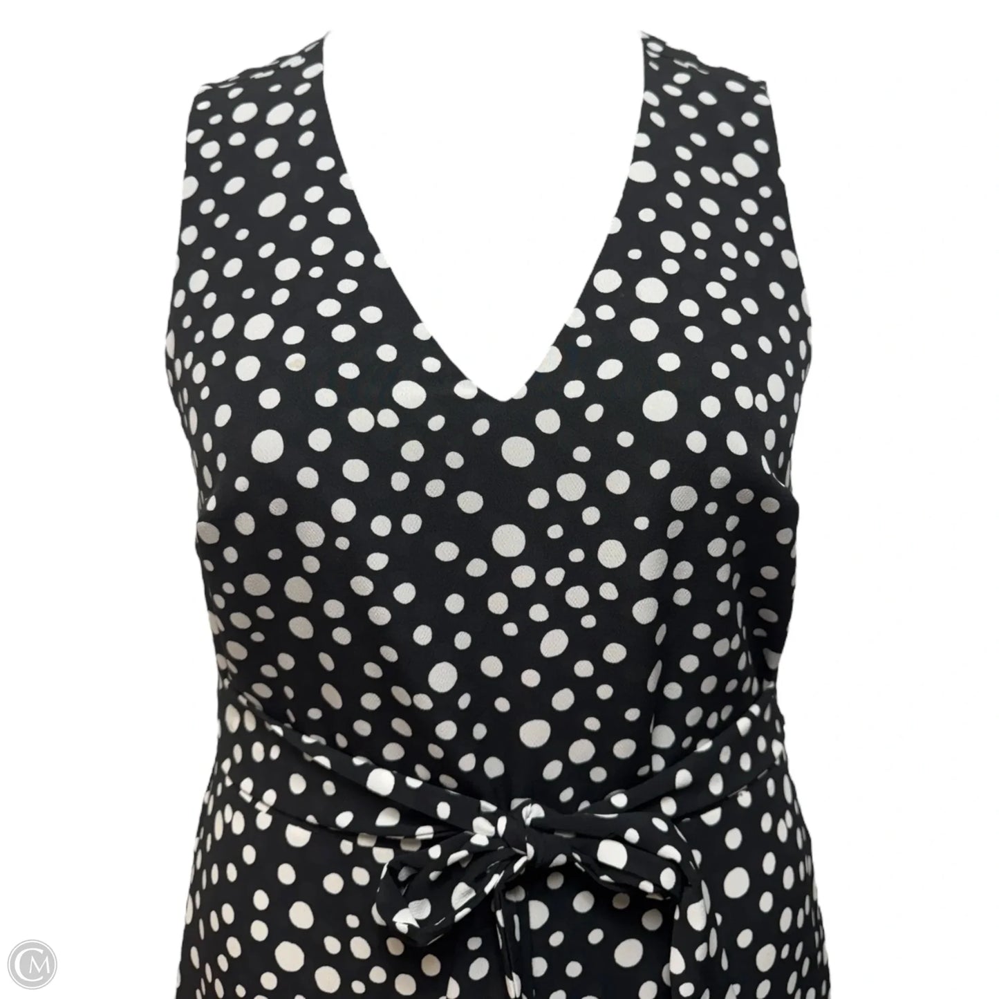 Cropped Wide Leg Jumpsuit By Karl Lagerfeld In Polkadot Pattern, Size: 8