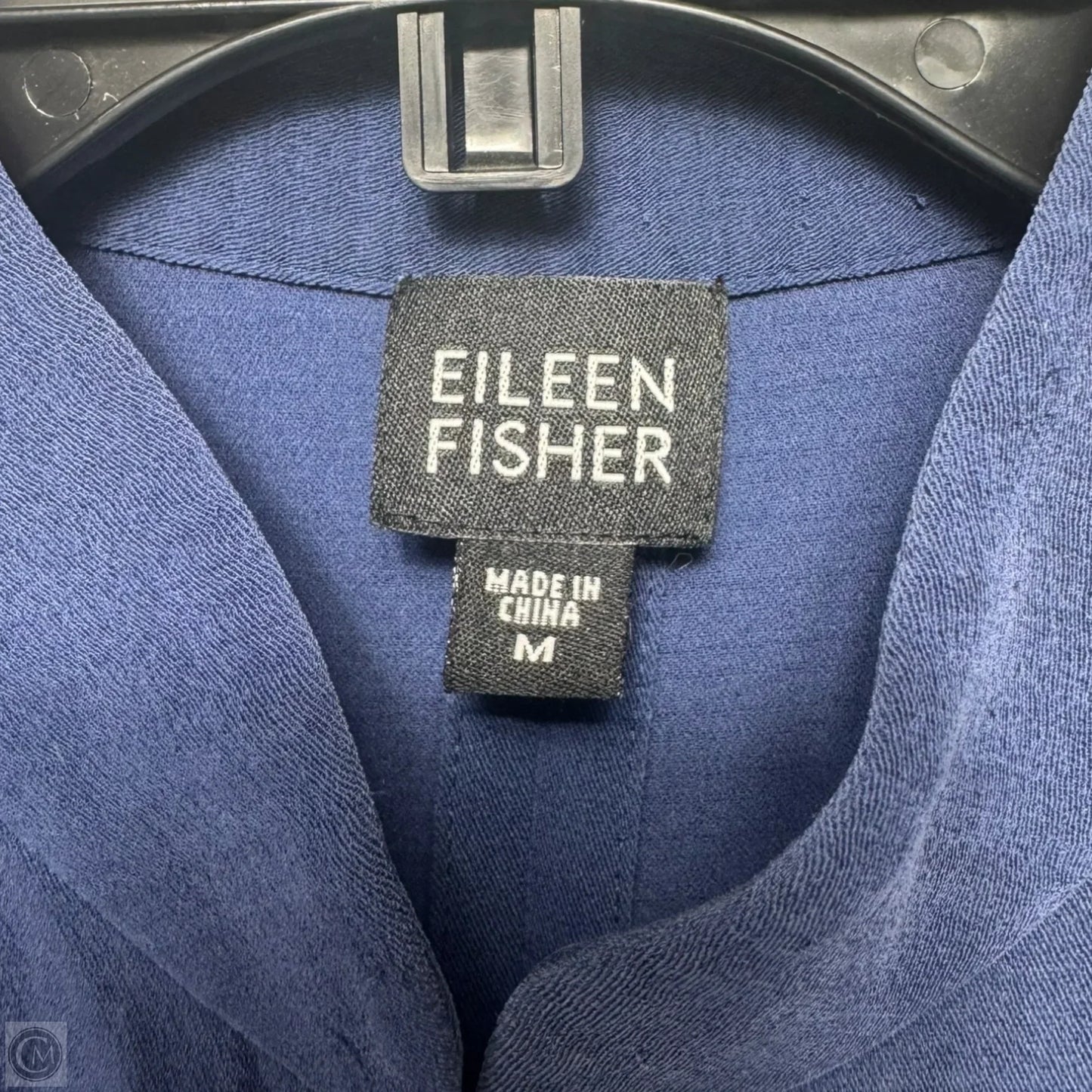 Silk Blazer By Eileen Fisher In Navy, Size: M