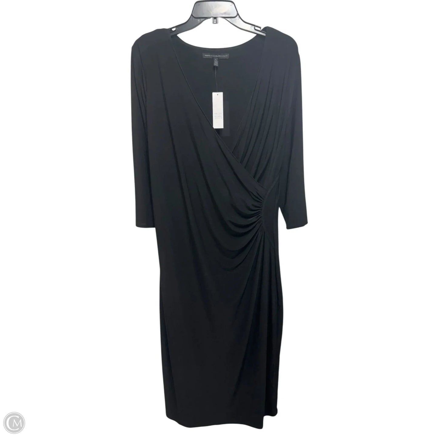 Gathered Dress Casual Midi By White House Black Market In Black, Size: Xl