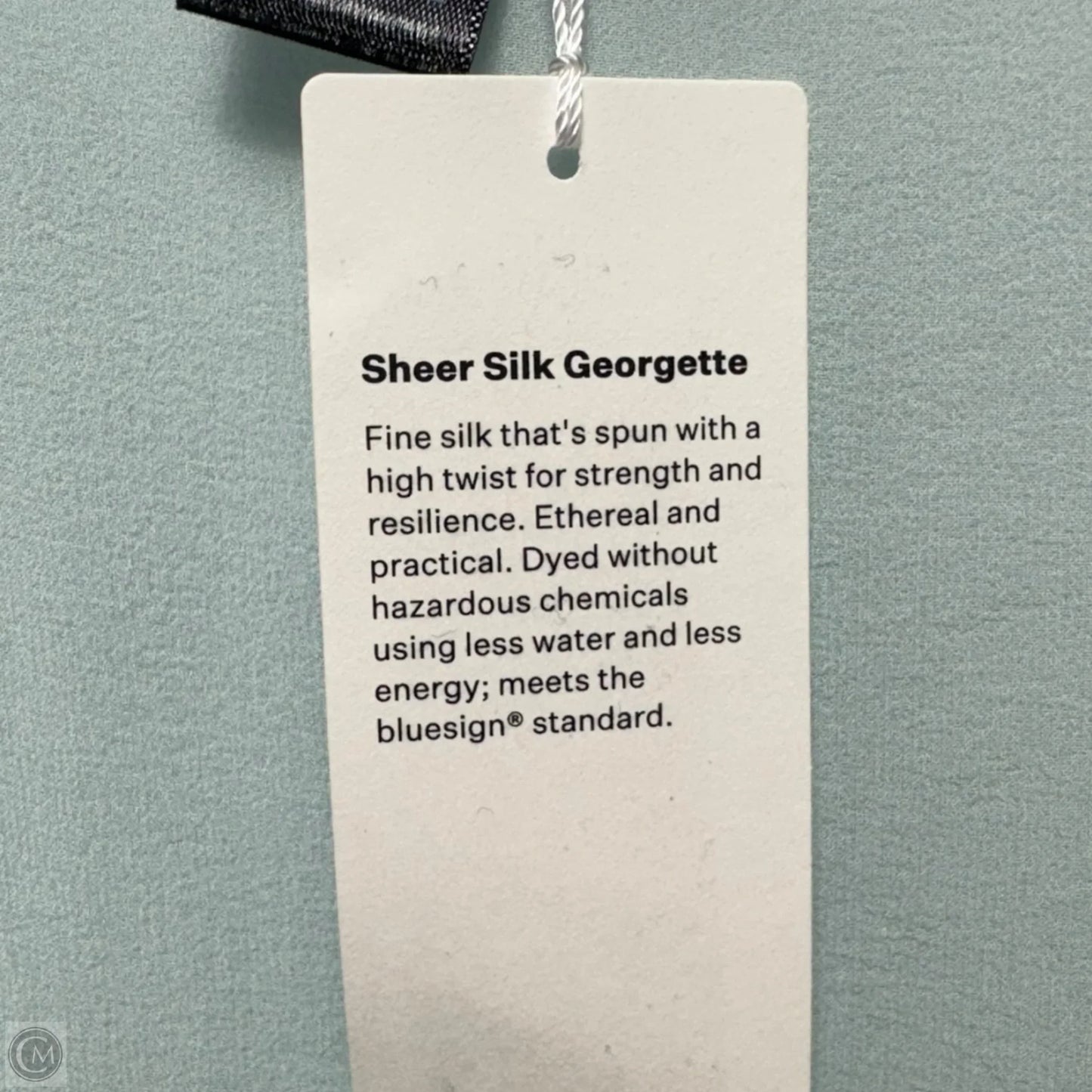 Silk Top Short Sleeve By Eileen Fisher In Aqua, Size: L/XL