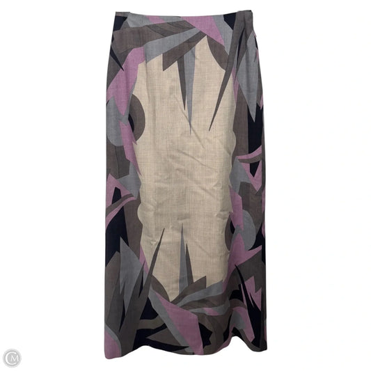 Abstract Print Wool Skirt Maxi By  Mondi In Multi-colored, Size: 4