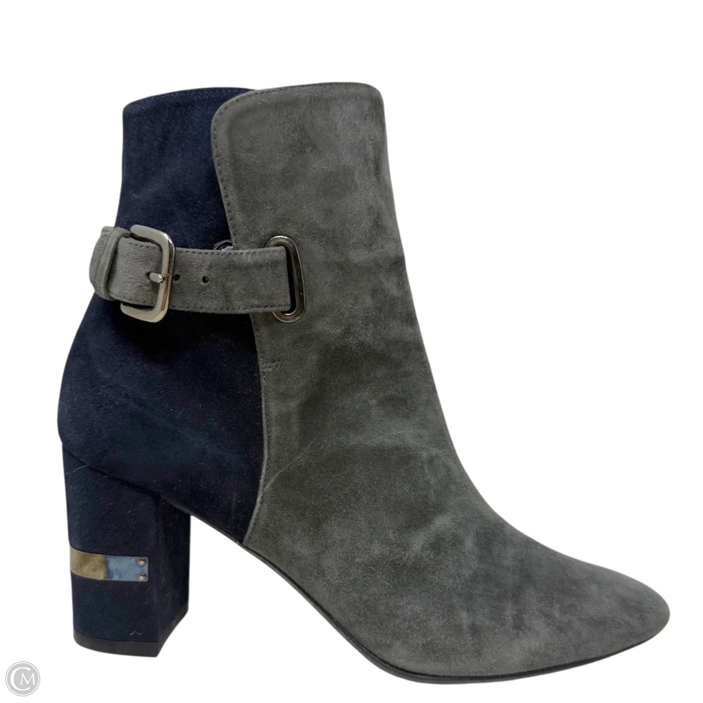 Imback Ankle Boots Designer By Stuart Weitzman In Blue & Grey, Size: 7.5