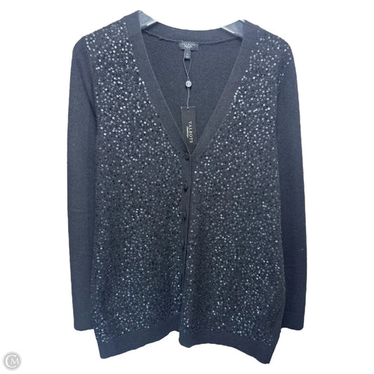 Wool Blend Sweater Cardigan By Talbots In Black, Size: Xl