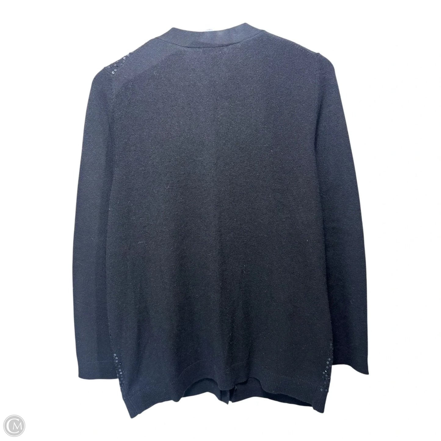 Wool Blend Sweater Cardigan By Talbots In Black, Size: Xl