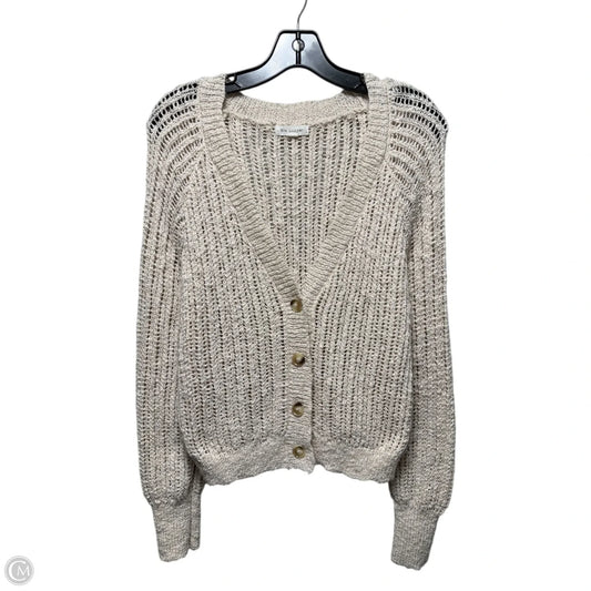 Open Knit Sweater Cardigan By Blu Pepper In Cream, Size: S