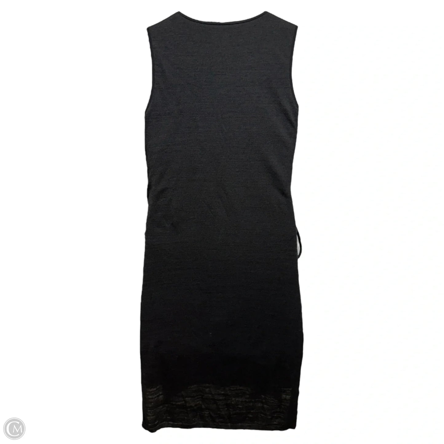 Linen Blend Double Layer Flamme Knit Dress With Lace Up Sides By Theory In Black, Size: S