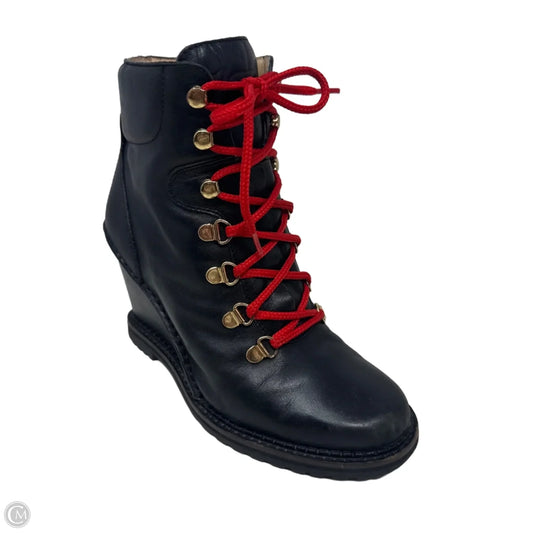 Wedge  Boots Designer By Diane Von Furstenberg In Black & Red, Size: 7