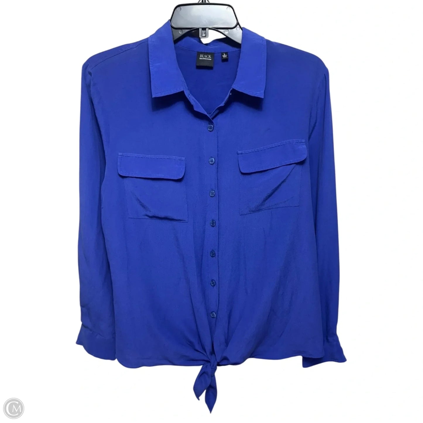 Silk Top Long Sleeve By Saks Fifth Avenue In Purple, Size: L