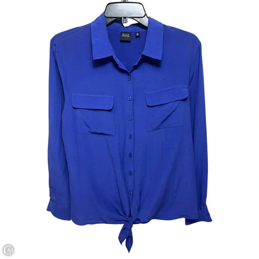 Silk Top Long Sleeve By Saks Fifth Avenue In Purple, Size: L