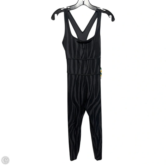 Zebra Athletic Bodysuit Designer By Diane Von Furstenberg In Black & Grey, Size: Xs