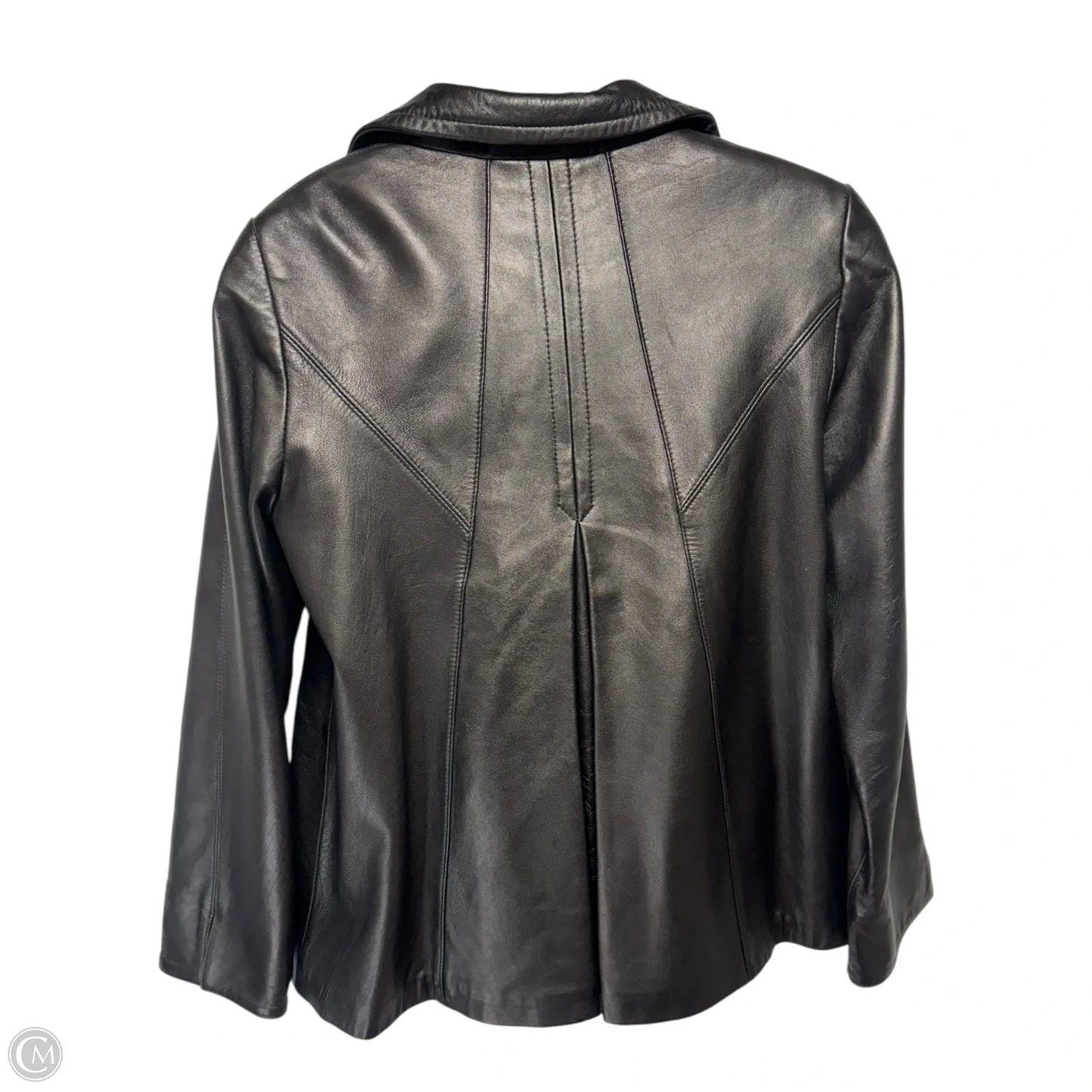 Jacket Leather By Ellen Tracy In Black, Size: S
