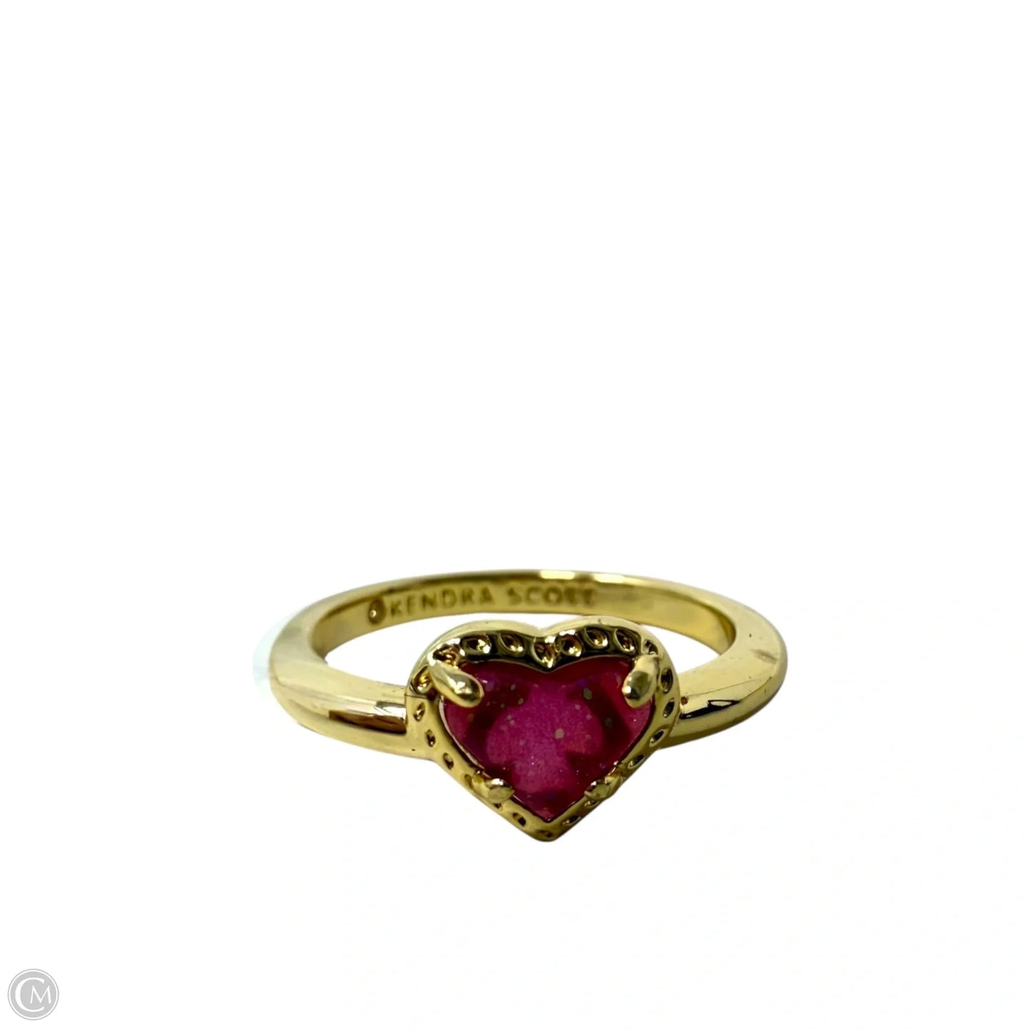 14k Gold Over Brass Anna Band Ring In Marbleized Pink Illusion By Kendra Scott, Size: 7