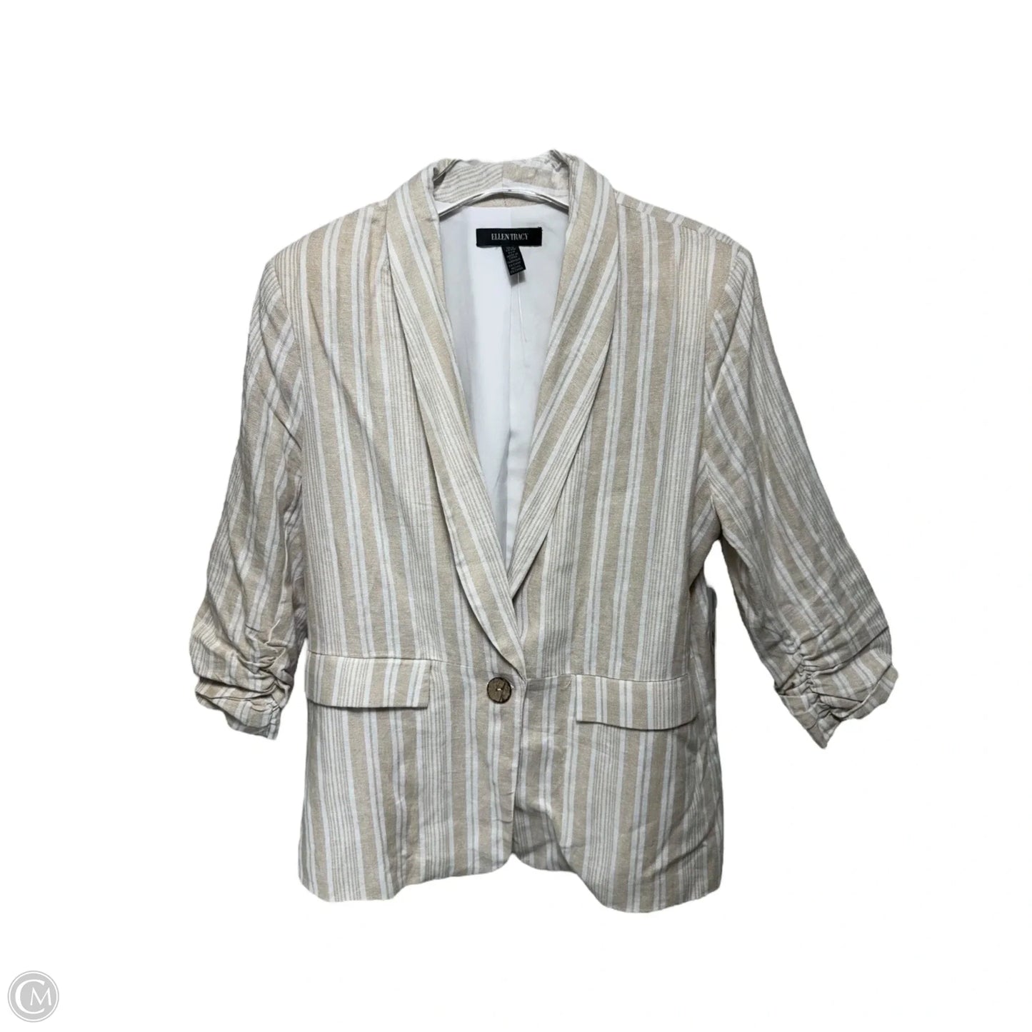 Blazer By Ellen Tracy In Striped Pattern, Size: M