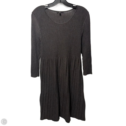 Washable Wool Rib Release Pleat Dress By Eileen Fisher In Grey, Size: S