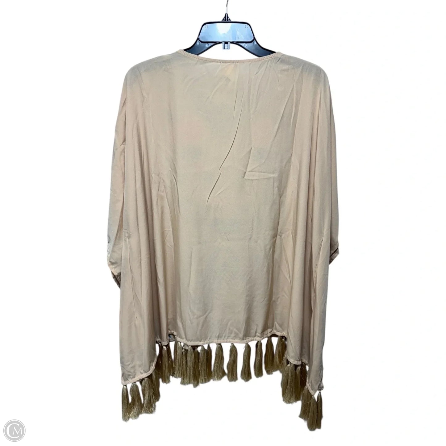 Embroidered Tassel Poncho By Chicos In Floral Print, Size: L